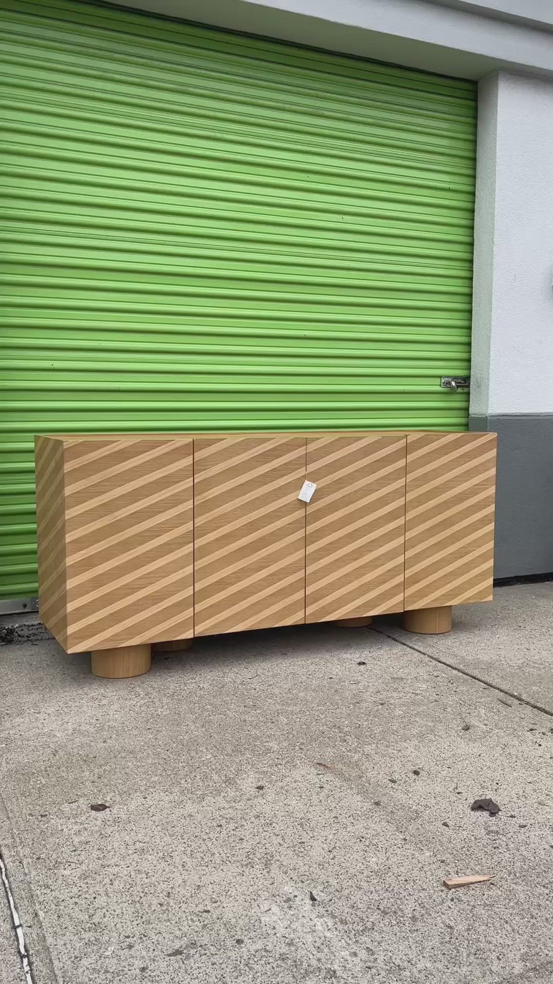 Oak Striped Raya Media Console & Sideboard Cabinet